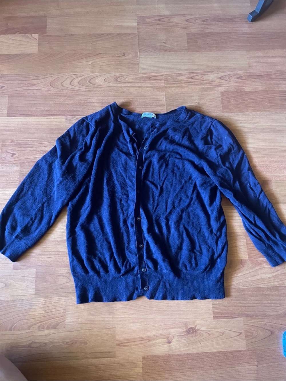 Susina Navy Button-Front Lightweight Cardigan size small